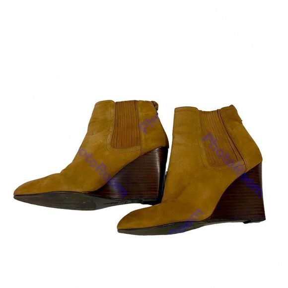 Sam Edelman Gillian brown suede wedge ankle length booties size 8 - Picture 1 of 8